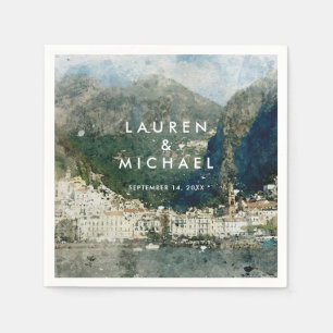 Amalfi kusten italien scener bröllop servetter som