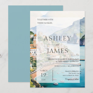 Amalfi Kusten Italien Skyline bröllopsinbjudan Inbjudningar