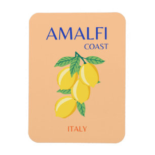 Amalfi Kusten, Italien, Travel Art, Pastel, Orange Magnet
