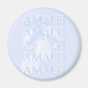 Amalfi Kusten, Italien, Travel Art, Preppy, Blue Magnet