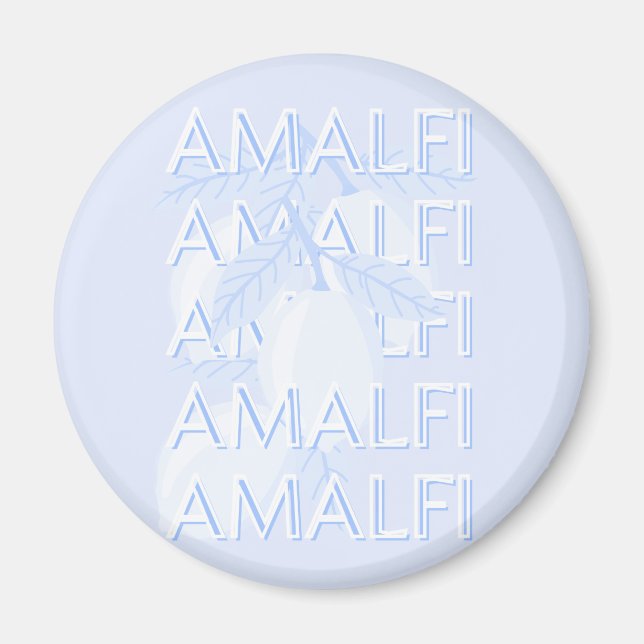 Amalfi Kusten, Italien, Travel Art, Preppy, Blue Magnet (Framsidan)
