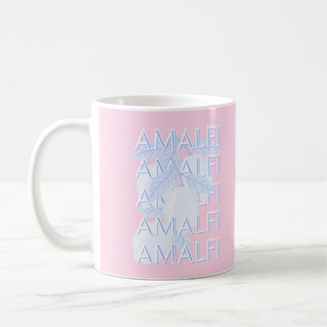 Amalfi Kusten, Italien, Travel Art, Preppy Kaffemugg (Vänster)