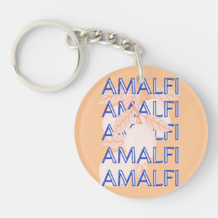 Amalfi Kusten, Italien Travel Art, Preppy, Orange