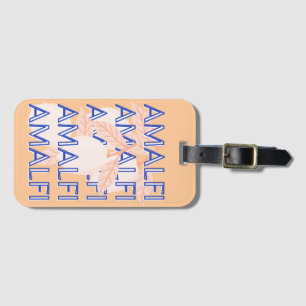 Amalfi Kusten, Italien Travel Art, Preppy, Orange Bagagebricka