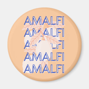 Amalfi Kusten, Italien Travel Art, Preppy, Orange Magnet