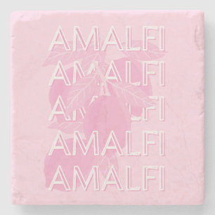 Amalfi Kusten, Italien, Travel Art, Preppy, Rosa Stenunderlägg
