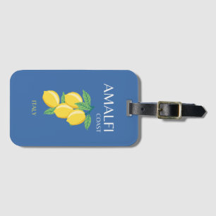 Amalfi Kusten, Italien, Travel Art, Retro, Blue Bagagebricka