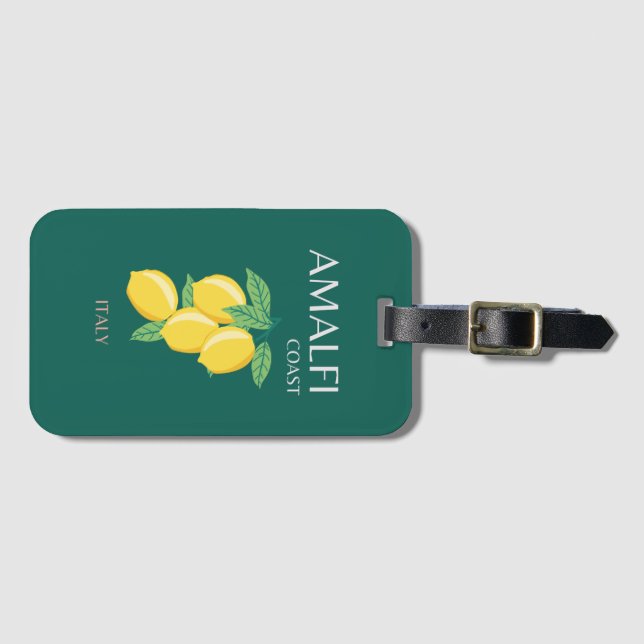 Amalfi Kusten, Italien, Travel Art, Retro, Grönt Bagagebricka (Framsida horisontal)