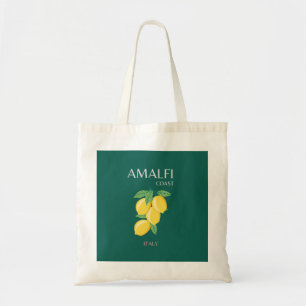 Amalfi Kusten, Italien, Travel Art, Retro, Grönt Tygkasse