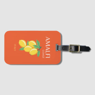 Amalfi Kusten, Italien, Travel Art, Retro, Orange Bagagebricka
