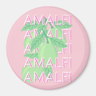 Amalfi Kusten, Italien Travel Art, Rosa Magnet