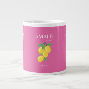 Amalfi Kusten, Italien, Travel Art, Rosa, Preppy Jumbo Mugg