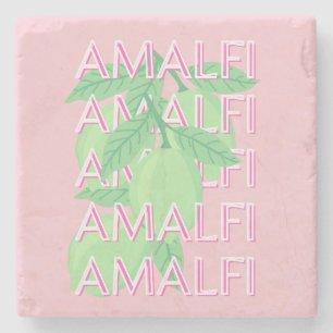 Amalfi Kusten, Italien Travel Art, Rosa Stenunderlägg