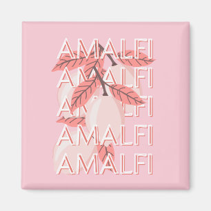 Amalfi Kusten, Italien Travel Art, sommarresekonst Magnet