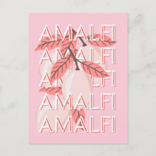 Amalfi Kusten, Italien Travel Art, sommarresekonst Vykort