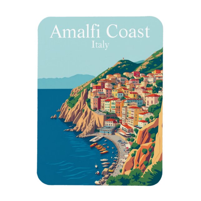 Amalfi Kusten, Italien Travel Mediterranean Magnet (Vertikal)