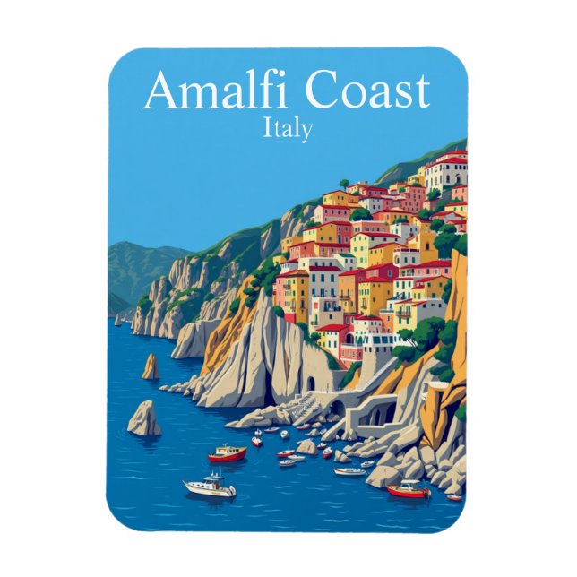 Amalfi Kusten, Italien Travel Mediterranean Magnet (Vertikal)