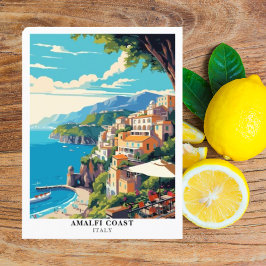 Amalfi Kusten Italien Travel Retro Vykort