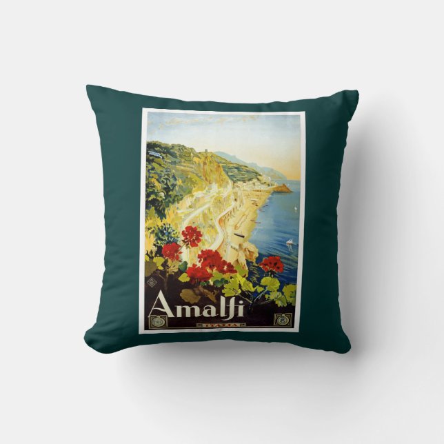 Amalfi Kusten, Italien Vintage affisch Kudde (Framsida)