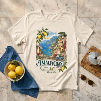 Amalfi-kusten Italien Vintage Medelhavet Sommar T Shirt