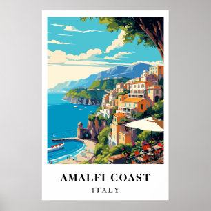Amalfi-kusten Italien Vintage Resa Retro Väggkonst