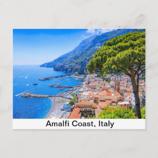 Amalfi Kusten, Italien. Visa Amalfi-staden. Vykort