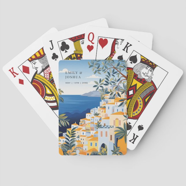 Amalfi Kusten Italienska Bröllop Casinokort (Baksidan)