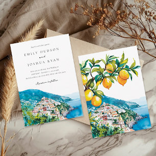 Amalfi Kusten Italienska Bröllop Inbjudningar