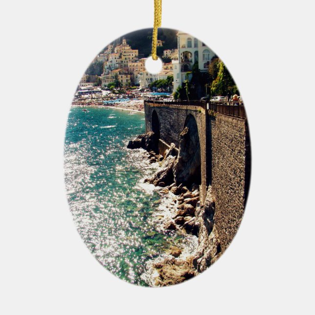 Amalfi kusten julgransprydnad keramik (Framsidan)