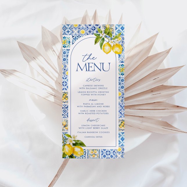 Amalfi Kusten Lemon Baby Shower Menu Meny (Skapare uppladdad)