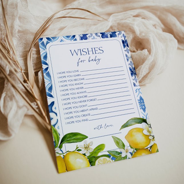 Amalfi Kusten Lemon Baby Shower Önskemål för Baby (Skapare uppladdad)