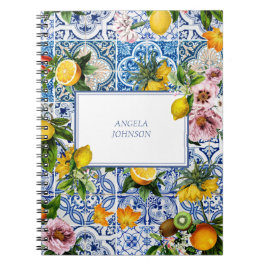 Amalfi Kusten Lemon Bouquet Tiles Italien Anteckningsbok