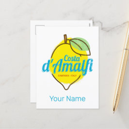 Amalfi Kusten Lemon Italien Vintage Costa d'Amalfi Helg Vykort