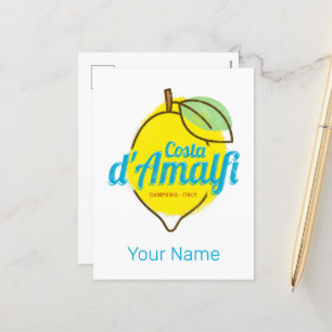 Amalfi Kusten Lemon Italien Vintage Costa d'Amalfi Helg Vykort
