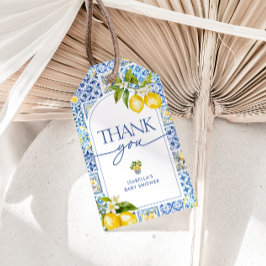 Amalfi Kusten Lemon Mediterranean Baby Shower Favo Presentetikett