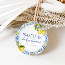 Amalfi Kusten Lemon Mediterranean Baby Shower Gåvor Etiketter