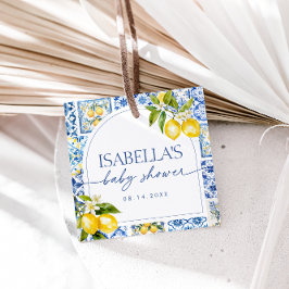 Amalfi Kusten Lemon Mediterranean Baby Shower Gåvor Etiketter