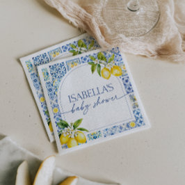 Amalfi Kusten Lemon Mediterranean Baby Shower Pappersservett
