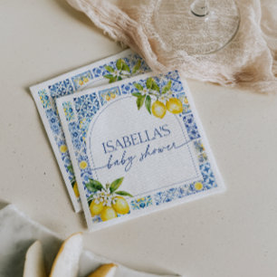 Amalfi Kusten Lemon Mediterranean Baby Shower Pappersservett