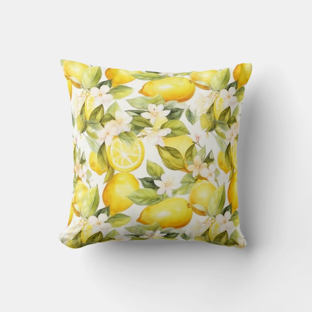 Amalfi Kusten Lemon Mönster Kudde (Framsida)