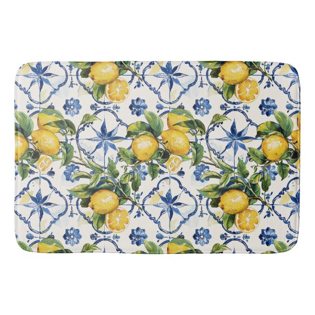 Amalfi Kusten Lemon och Tiles Mönster Badrumsmatta (Framsidan)