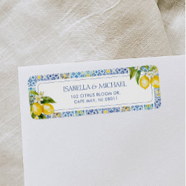 Amalfi Kusten Lemon Return-adressetikett Returadress Etikett