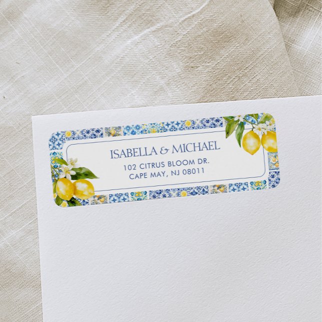 Amalfi Kusten Lemon Return-adressetikett Returadress Etikett (Skapare uppladdad)