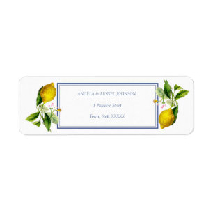Amalfi Kusten Lemon Tiles Italien Personlig namn Returadress Etikett