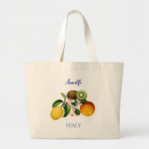 Amalfi Kusten Lemons Flowers Italien Jumbo Tygkasse
