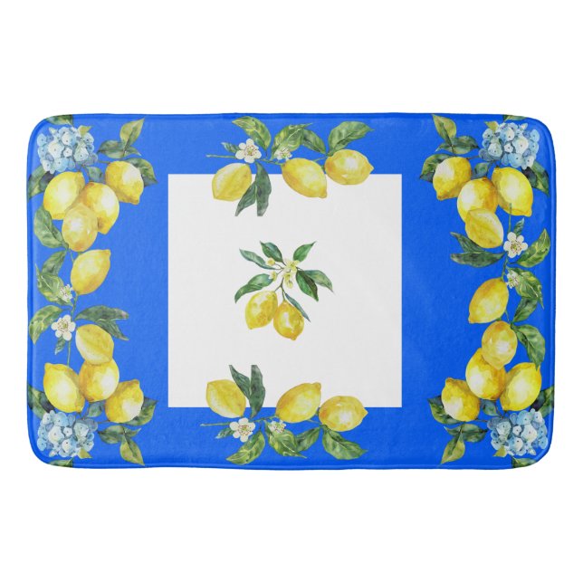Amalfi Kusten Lemons Ocean Blue Badrumsmatta (Framsidan)