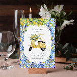 Amalfi Kusten | Medel Lemon Tiles Bröllop Bordsnummer<br><div class="desc">Bordsnumren förbättrar utseendet på matbordet och sätter den avslutande beröringen på din speciella dag. Skriv ut personlig på namn eller siffror på borden. Backe i solnedgången, olivlundar, citron träd och vit vin. Den här paletten ger fantastisk grafik, mjuk mönster och blommigtar av alla slag till liv utan problem över bröllopsdagens...</div>