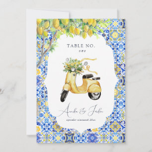 Amalfi Kusten Medel Lemon Tiles Bröllop Inbjudningar