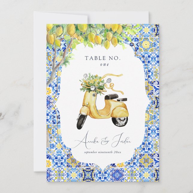Amalfi-kusten | Medelhavet Citronplattor Bröllop Inbjudningar (Framsida)