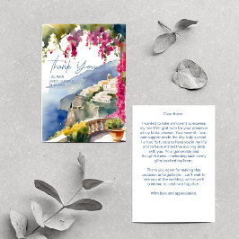 Amalfi-kusten Medelhavet italiensk bröllopsfest Tack Kort